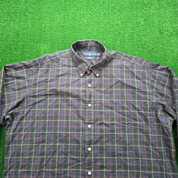 Ralph Lauren Shirt Men XL/2XL Checkered Button Down Long Sleeve‎ Blake Preppy - Picture 2 of 8